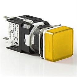 Сигнальная арматура EMAS 16 мм, квадратная 12-24V AC/DC жёлтая D080KXS - фото 324165