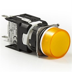 Сигнальная арматура EMAS 16 мм, круглая 12-24V AC/DC жёлтая D080YXS - фото 324166