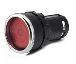 Нажимная моноблочная кнопка EMAS с фиксацией красная, 22 мм, IP 40 (1НО) MB100FK - фото 324710