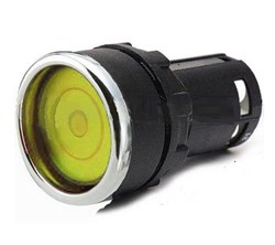 Нажимная моноблочная кнопка EMAS с фиксацией желтая, 22 мм, IP 40 (1НО) MB100FS - фото 324714