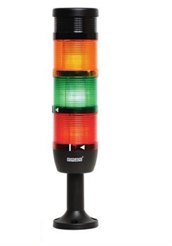 Сигнальная колонна EMAS 70мм, красная, желтая, зеленая, 24V, стробоскоп FLESH, зуммер IK73F024ZM01 - фото 324959