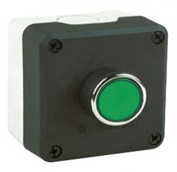 Пост EMAS черно-серый с зеленой кнопкой кнопкой (1НО) P1C300DY - фото 326854