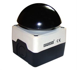 Пост EMAS черно-серый с чёрной кнопкой "Грибок" 72мм (1НО) P1C300M72H - фото 326862