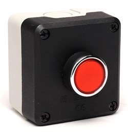 Пост EMAS черно-серый с красной кнопкой (1НО+1НЗ) P1C304DK - фото 326871