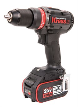 Аккумуляторная бесщеточная ударная дрель-шуруповерт Kress KU361 (20В, 4Ач x2, кейс) - фото 329948
