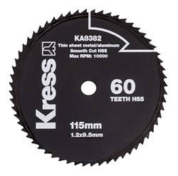Диск по металлу и алюминию Kress KA8382 60T HSS 115х1,2х9,5 мм - фото 330741