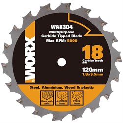 Универсальный пильный диск WORX WA8304 120х1,8х9,5 мм - фото 335528
