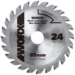 Твердосплавный пильный диск WORX WA5034 24Т 85x1,2x15 мм - фото 335530