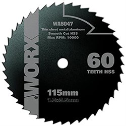 Пильный диск по металлу WORX WA5047 60T HSS 115х1,2х9,5 мм - фото 335549