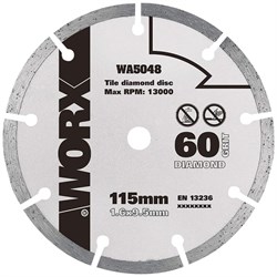Алмазный пильный диск WORX WA5048 115х1,6х9,5 мм - фото 335551