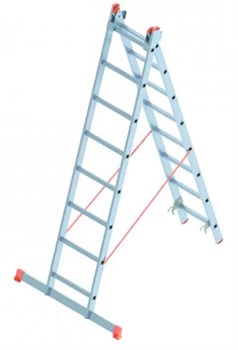 Алюминиевая двухсекционная лестница Sarayli 2x8 ступеней 4208 - фото 350337
