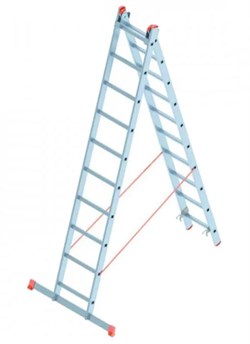 Алюминиевая двухсекционная лестница Sarayli 2x10 ступеней 4210 - фото 350351