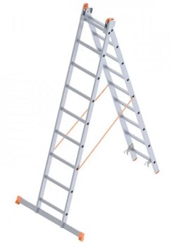Алюминиевая двухсекционная лестница Sarayli Pro 2x9 ступеней 4209P - фото 350357