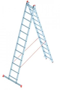 Алюминиевая двухсекционная лестница Sarayli 2x12 ступеней 4212 - фото 350378