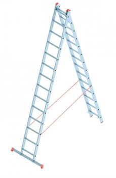 Алюминиевая двухсекционная лестница Sarayli 2x13 ступеней 4213 - фото 350385