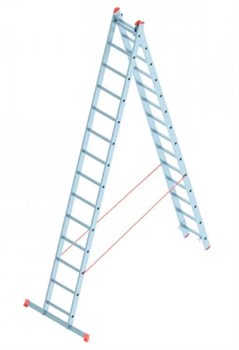 Алюминиевая двухсекционная лестница Sarayli 2x15 ступеней 4215 - фото 350412