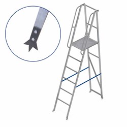 Алюминиевая лестница-платформа Мегал фиксированной высоты с шипами ЛПФВА Н=1,2-1 - фото 377200