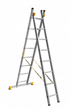 Алюминиевая двухсекционная лестница Алюмет Р2 2x8 9208 - фото 380416