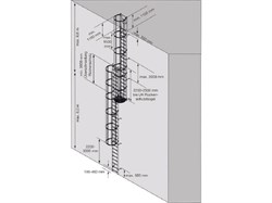 Стационарная многомаршевая лестница для оборудования Krause (алюминий) 14,00 м с переходами 838902 - фото 386591