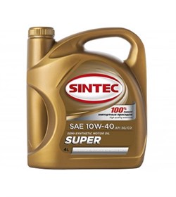Масло SINTEC Супер SAE 10W-40 API SG/CD канистра 4л/Motor oil 4liter can - фото 391693