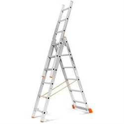 Алюминиевая трехсекционная лестница Эйфель Гранит 3х6 - фото 400618