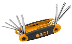 Набор Torx TOLSEN T9H-T40H, с отверстием, складной, 8 предметов TT20069 - фото 402827