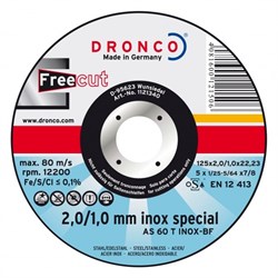 Отрезной круг по металлу AS 60 T Inox Free 125х2/1х22,23 DRONCO 1121340