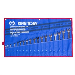 Набор комбинированных ключей, 6-24 мм чехол из теторона, 18 предметов KING TONY 1218MRN TONY - фото 677350