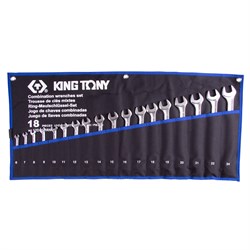 Набор комбинированных ключей, 6-24 мм, чехол из теторона, 18 предметов KING TONY 12D18MRN TONY - фото 677396