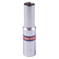 Головка торцевая глубокая шестигранная 1/4", 1/4", дюймовая KING TONY 223508S TONY - фото 678260