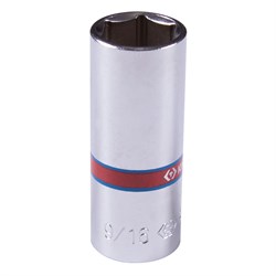 Головка торцевая глубокая шестигранная 1/4", 9/16", дюймовая KING TONY 223518S TONY - фото 678274