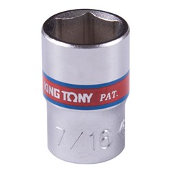 Головка торцевая стандартная шестигранная 1/4", 7/16", дюймовая KING TONY 233514S TONY - фото 678328