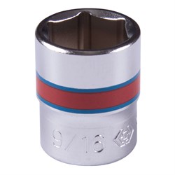 Головка торцевая стандартная шестигранная 1/4", 9/16", дюймовая KING TONY 233518S TONY - фото 678332