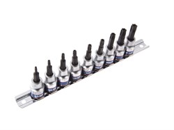 Набор торцевых насадок 3/8", Torx, Т10-Т50 мм, L = 50 мм, с отверстием, 9 предметов KING TONY 3119PR8 Tony - фото 678555