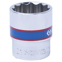 Головка торцевая стандартная двенадцатигранная 3/8", 21 мм KING TONY 333021M TONY - фото 678677