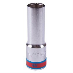 Головка торцевая глубокая шестигранная 1/2", 9/16", дюймовая KING TONY 423518S TONY - фото 679749