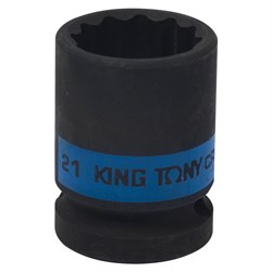 Головка торцевая ударная двенадцатигранная 1/2", 21 мм KING TONY 453021M TONY - фото 680118