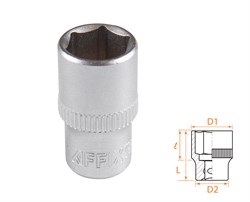 Головка торцевая стандартная шестигранная 1/4", 10 мм AFFIX AF00020010 AF00020010 - фото 682378