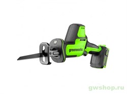 Пила сабельная компактная аккумуляторная GREENWORKS GPT-CRS-25, 24V, бесщеточная, без АКБ и ЗУ. Greenworks 1200507 - фото 684092