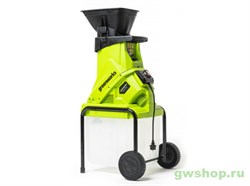 Измельчитель садовый электрический GREENWORKS, 220 В, 2800 Вт с контейнером Greenworks 2208007 - фото 684587
