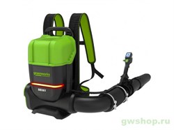 Воздуходув аккумуляторный ранцевый GREENWORKS GD82BP2, 82V, бесщеточный, без АКБ и ЗУ Greenworks 2408307 - фото 684800
