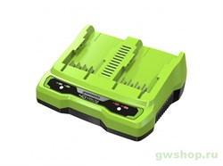 Зарядное устройство на 2 слота GREENWORKS G40UC2, 40V Greenworks 2938907 - фото 685425