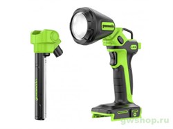 Рабочий аккумуляторный LED-фонарь 2-в-1 со сменными плафонами (650 Лм) Greenworks 24V G24UL, без АКБ и ЗУ Greenworks 3503707 - фото 685743