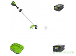Комплект: Триммер аккумуляторный 60V GREENWORKS GD60LT + Аккумулятор G60B4 + Аккумулятор G60B2 + Зарядное устройство Greenworks 21083071 - фото 686219