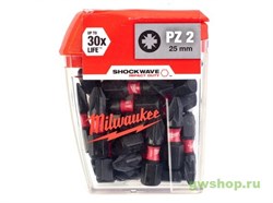 Биты для шуруповерта Milwaukee Shockwave PZ2 x 25 мм (25шт) Greenworks 4932430864 - фото 686533