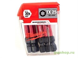 Биты для шуруповерта Milwaukee Shockwave Impact Duty TX25 х 50 мм (10шт) Greenworks 4932430882 - фото 686548