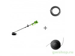 Триммер аккумуляторный G-MAX 40V GREENWORKS GD40BC с АКБ 5 Ач и ЗУ + леска + головка в подарок! Greenworks 1301507K5, 2926607, 2926507 - фото 686600