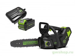 Пила цепная аккумуляторная G-MAX 40V GREENWORKS GD40TCSK4 с АКБ 4АЧ и ЗУ Greenworks 2003807UB - фото 686757