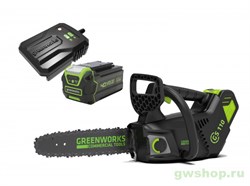 Пила цепная аккумуляторная G-MAX 40V GREENWORKS GD40TCSK5 АКБ 5 Ач и ЗУ Greenworks 2003807UG - фото 686769