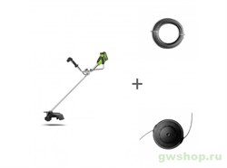 Триммер аккумуляторный G-MAX 40V GREENWORKS GD40BCBK4 с АКБ 4АЧ и ЗУ + леска + головка в подарок! Greenworks 2105707UB, 2926607, 2926507 - фото 687140